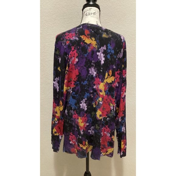 89th Madison Colorful Abstract Print Cardigan Sweater Size 2X - Picture 5 of 5